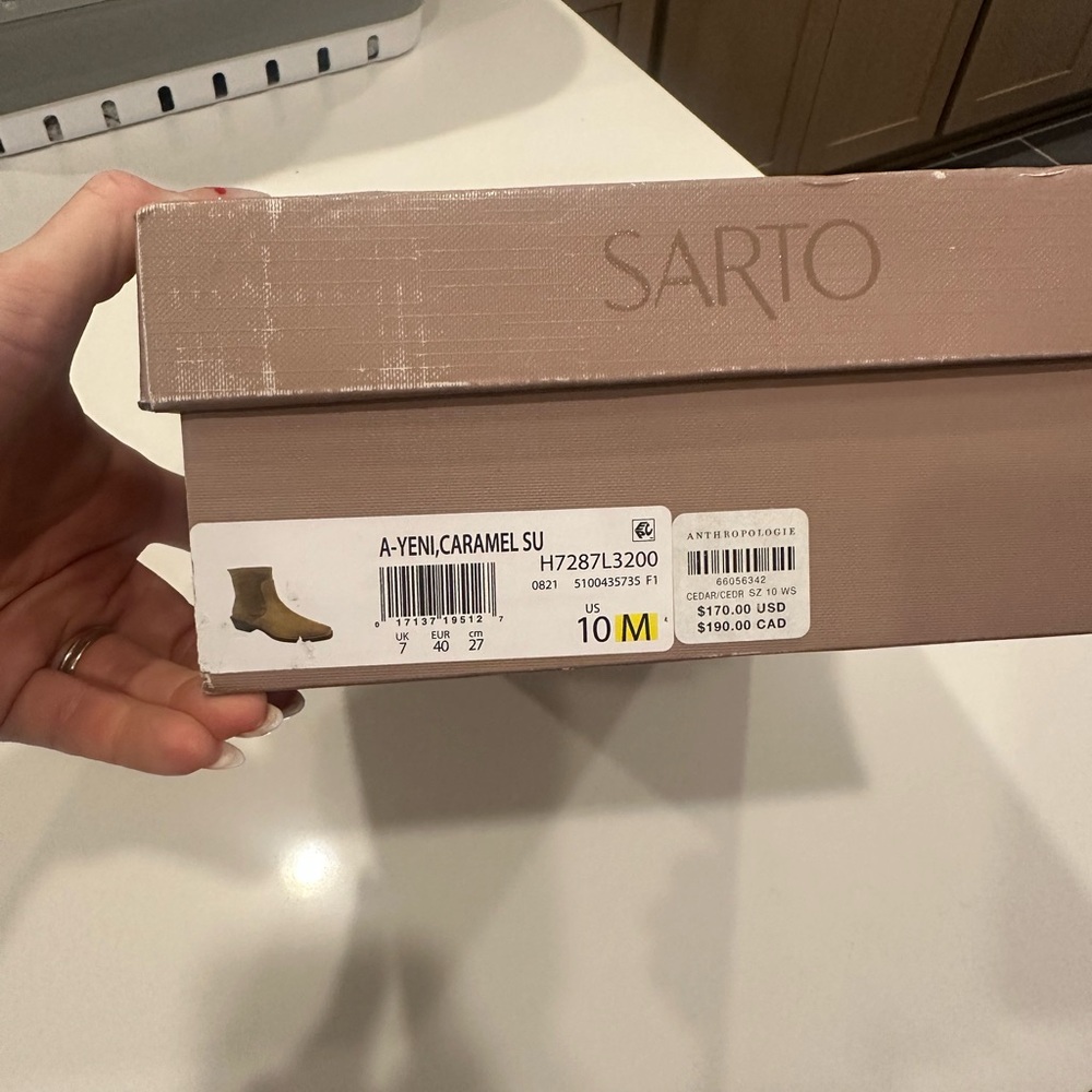 Sarto Caramel Suede Boots